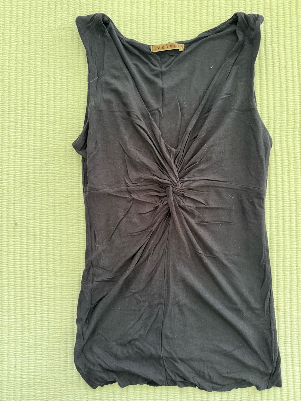 Velvet by Graham & Spencer Dark Blue Twist-Front Sleeveless Tank